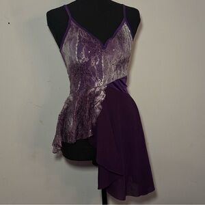 SOLD - Purple Lace Asymmetrical Dress